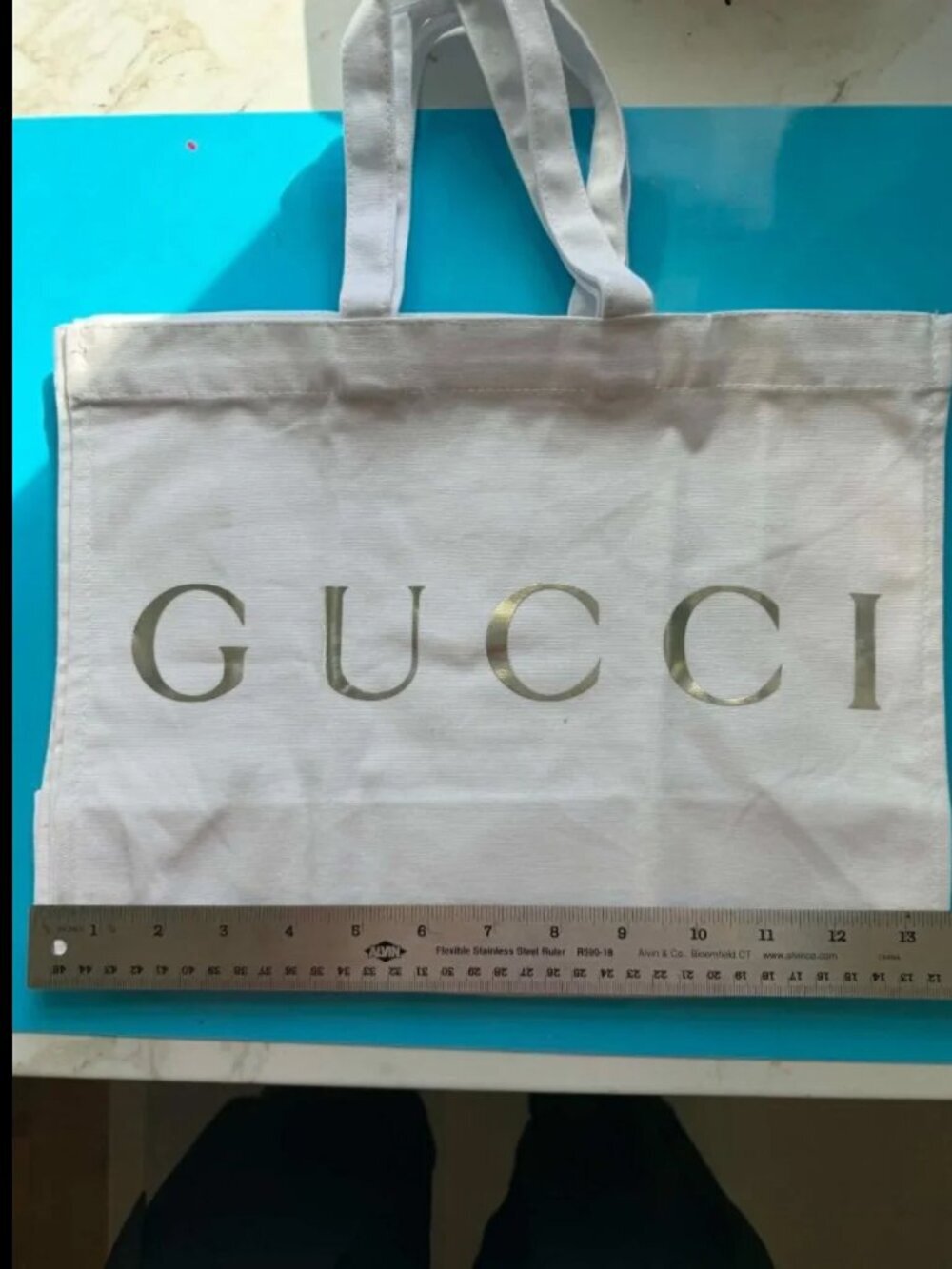 TWO Gucci Canvas Shopping Bags